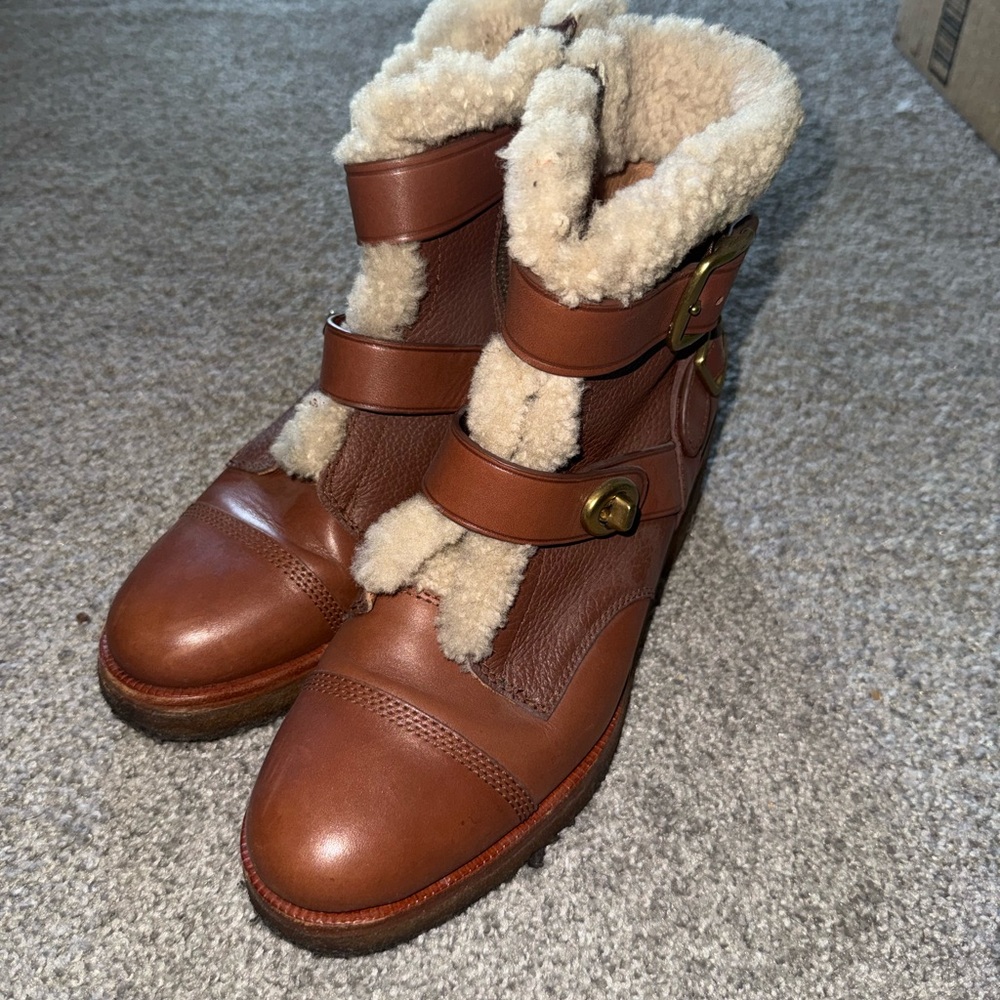 COACH Preston Bootie with Genuine Shearling Lined Trim